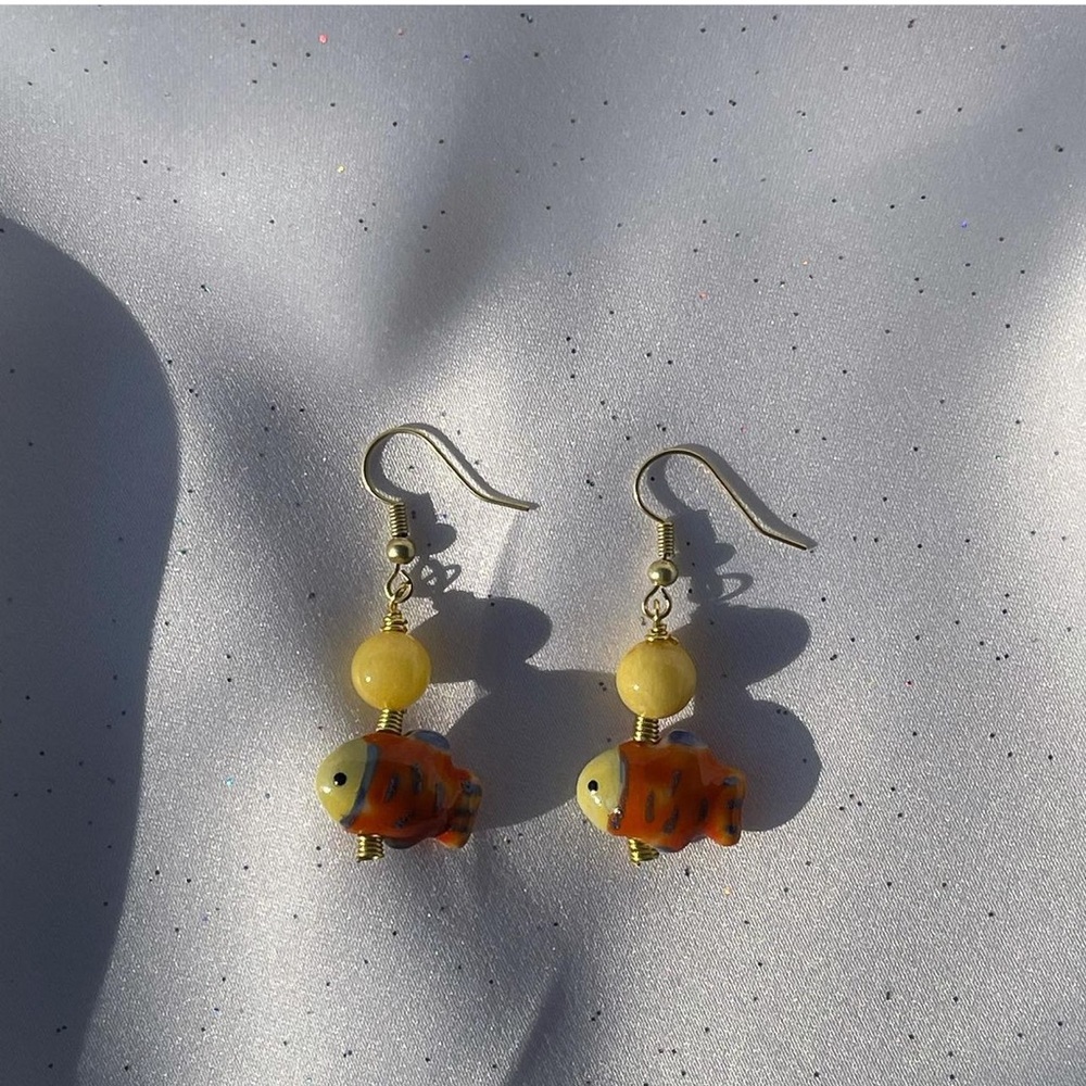 handmade fish earrings:)